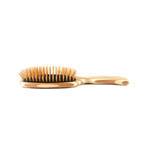Bass Brushes The Green Brush 19 | Semi 'S' Hairbrush with Bamboo Pins + Bamboo Handle / 19