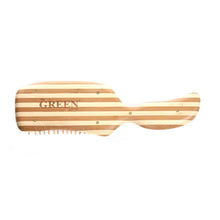 Bass Brushes The Green Brush 19 | Semi 'S' Hairbrush with Bamboo Pins + Bamboo Handle / 19