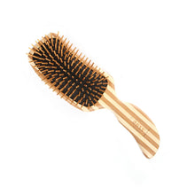 Bass Brushes The Green Brush 19 | Semi 'S' Hairbrush with Bamboo Pins + Bamboo Handle / 19