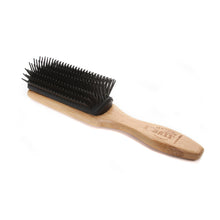 Bass Brushes 201 Jet Black | Classic 9 Row Style Hairbrush with Nylon Pins / 201-JTB