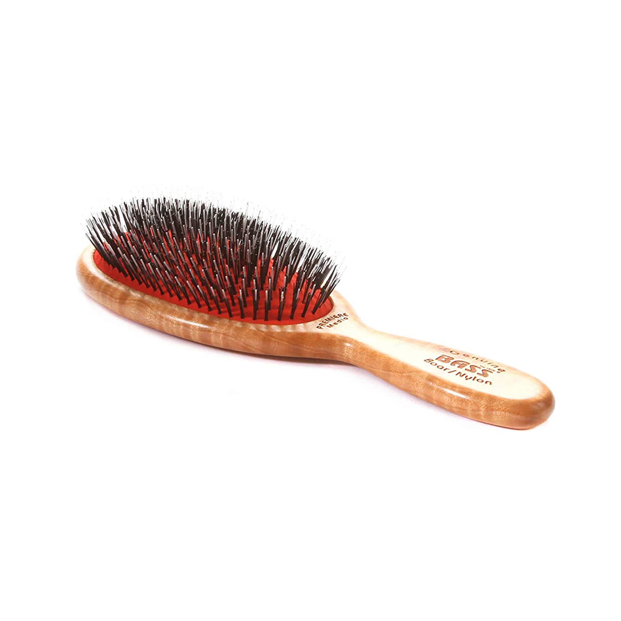 Bass Brushes Premiere Series PMD | Medio Oval with Ultra Premium Natural Bristle + Nylon Pin / PMD