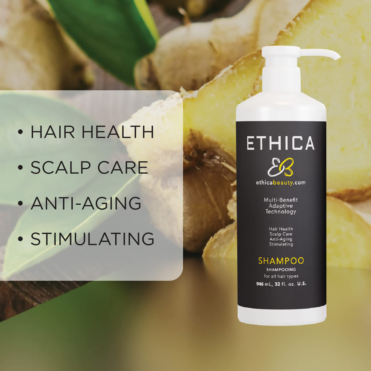 Ethica Beauty Stimulating Anti-Aging Daily Shampoo / 32OZ, image 27131843838102