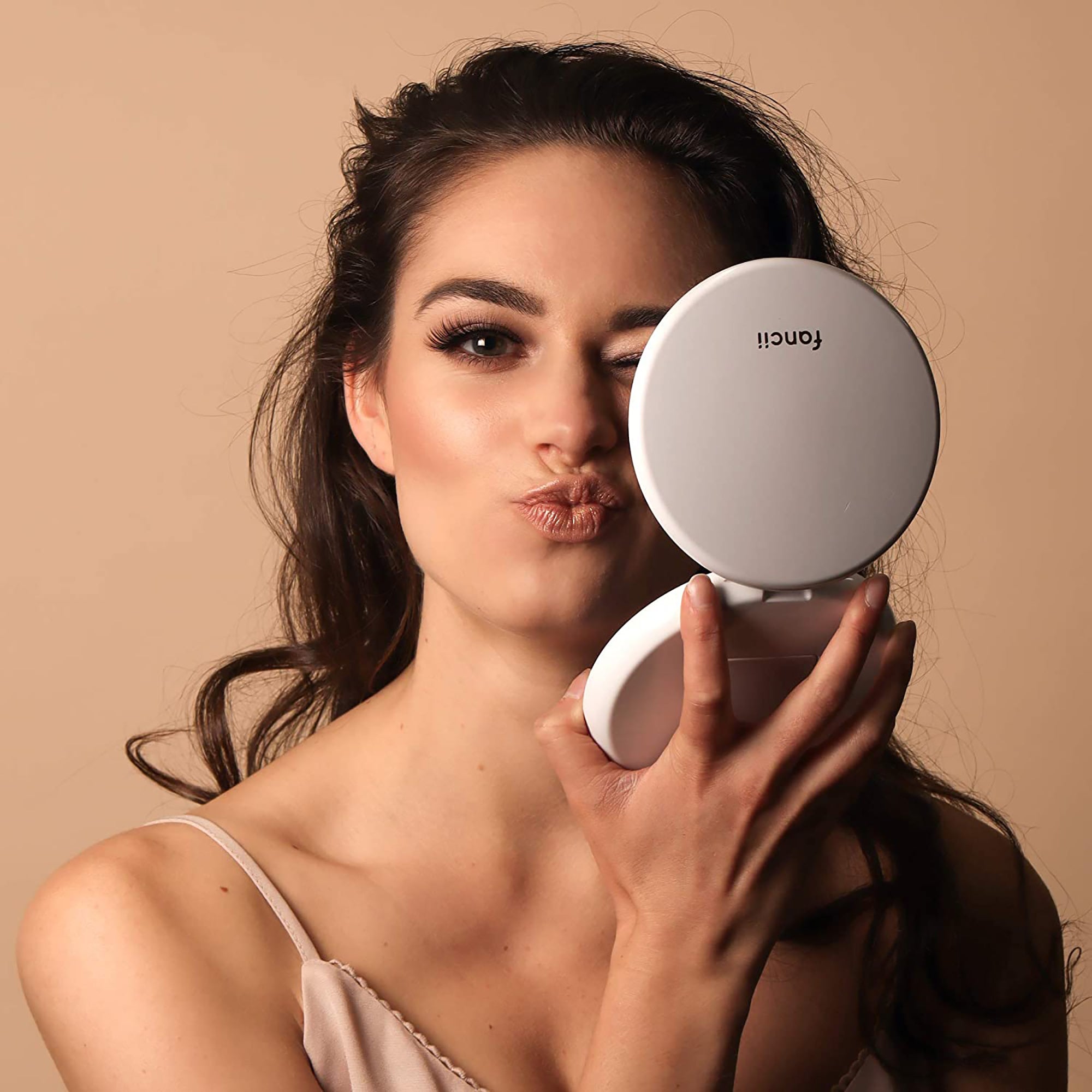 Fancii Lumi 5" Compact Mirror with LED Lights / WHITE