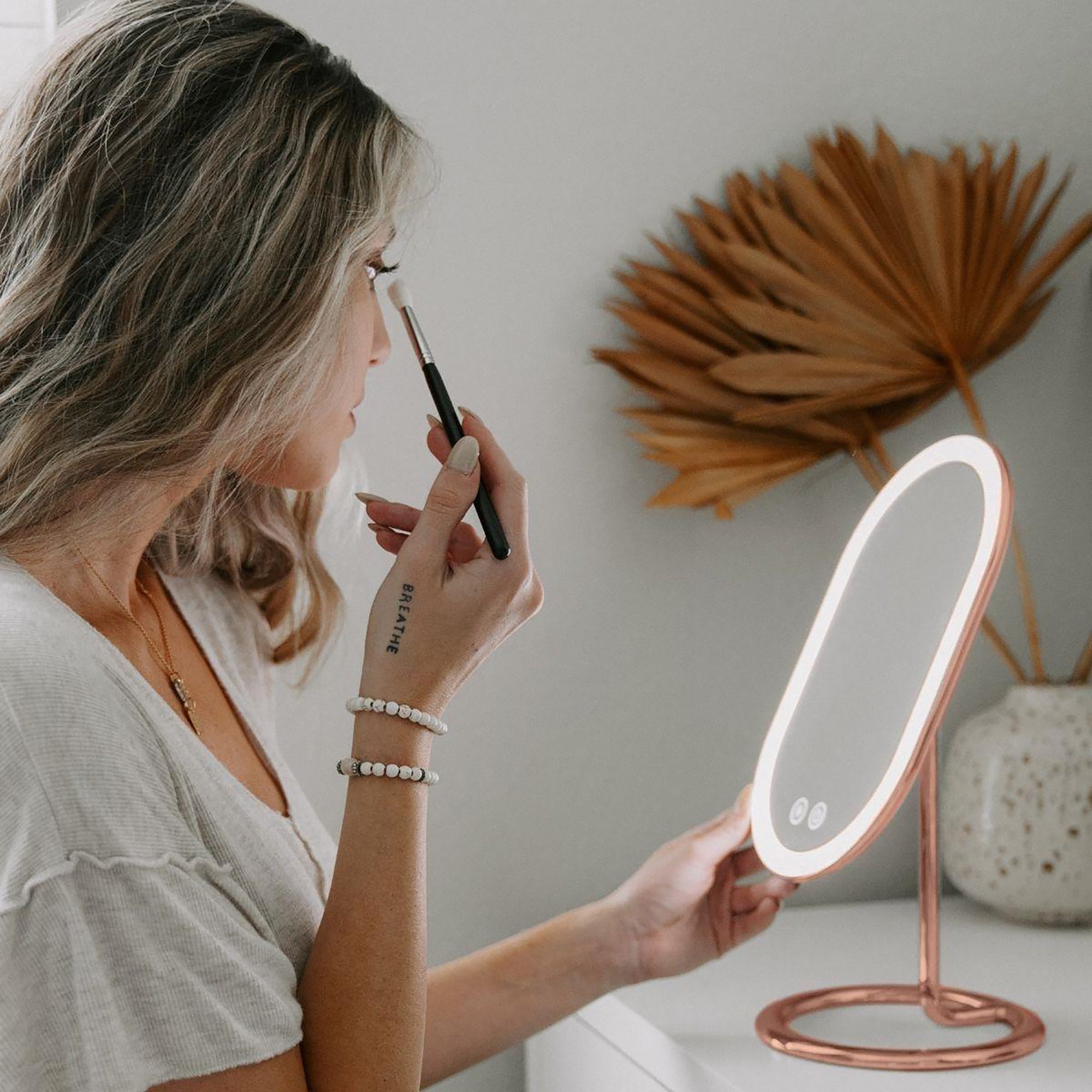 Fancii Vera Rechargeable Vanity Mirror with 3 LED Light Settings / ROSE GOLD