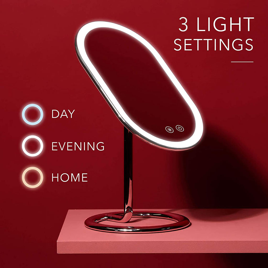 Fancii Vera Rechargeable Vanity Mirror with 3 LED Light Settings / CHROME thumbnail 6