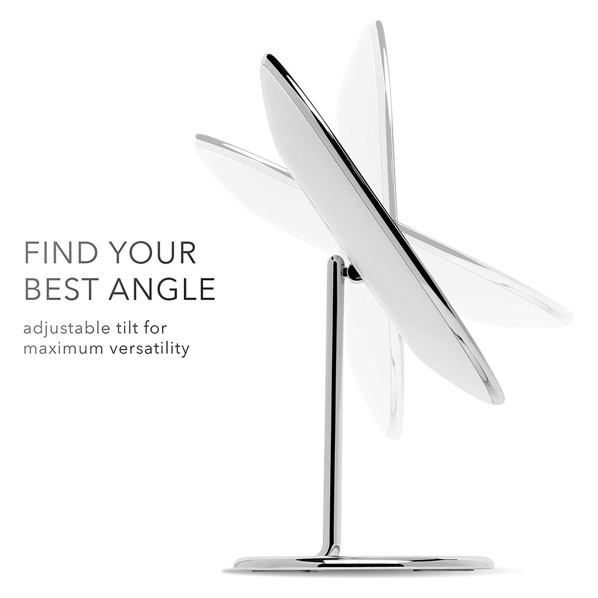 Fancii Vera Rechargeable Vanity Mirror with 3 LED Light Settings / CHROME, image 27256033247382