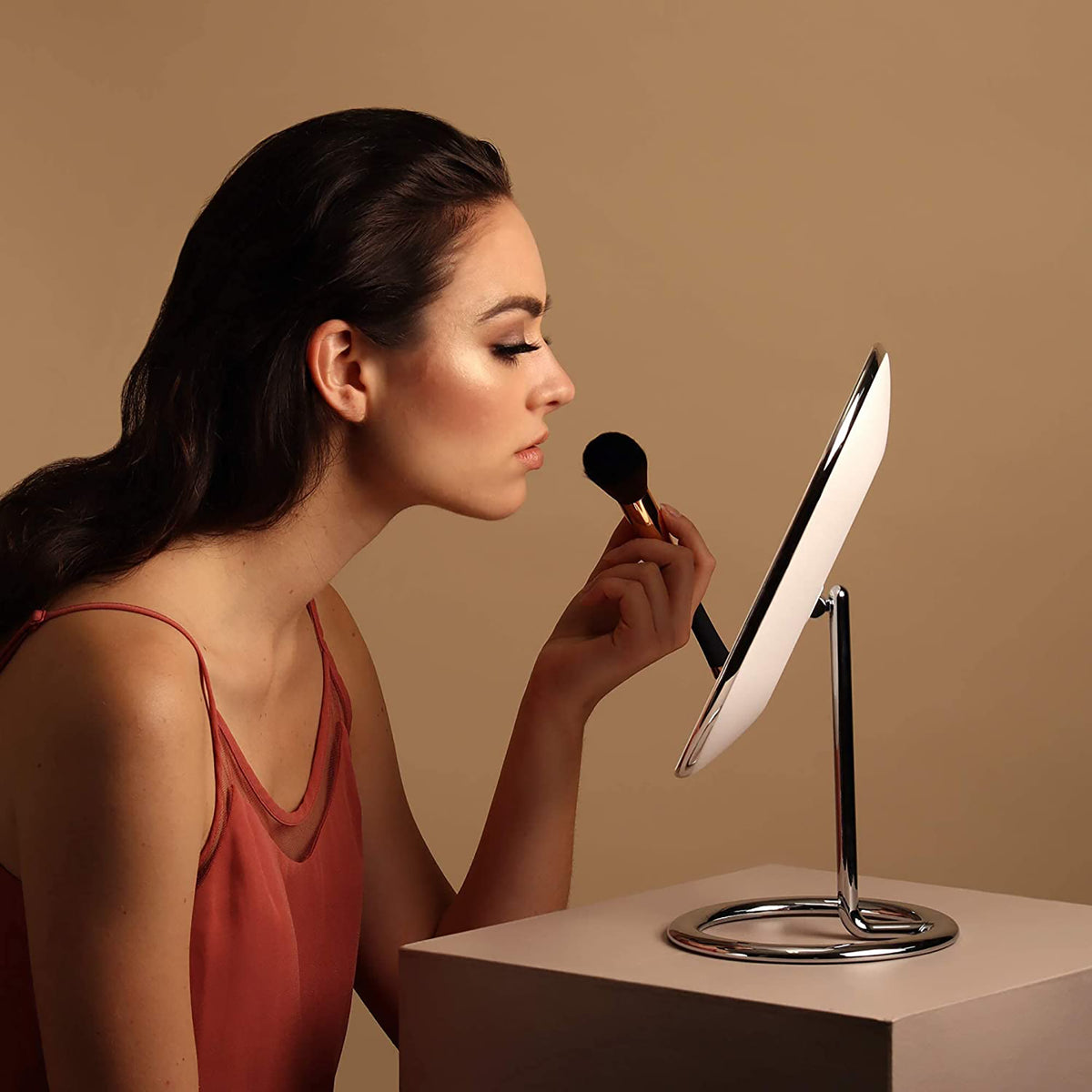Fancii Vera Rechargeable Vanity Mirror with 3 LED Light Settings / CHROME, image 27256033214614