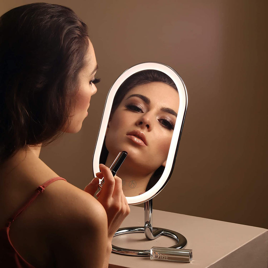 Fancii Vera Rechargeable Vanity Mirror with 3 LED Light Settings / CHROME thumbnail 2