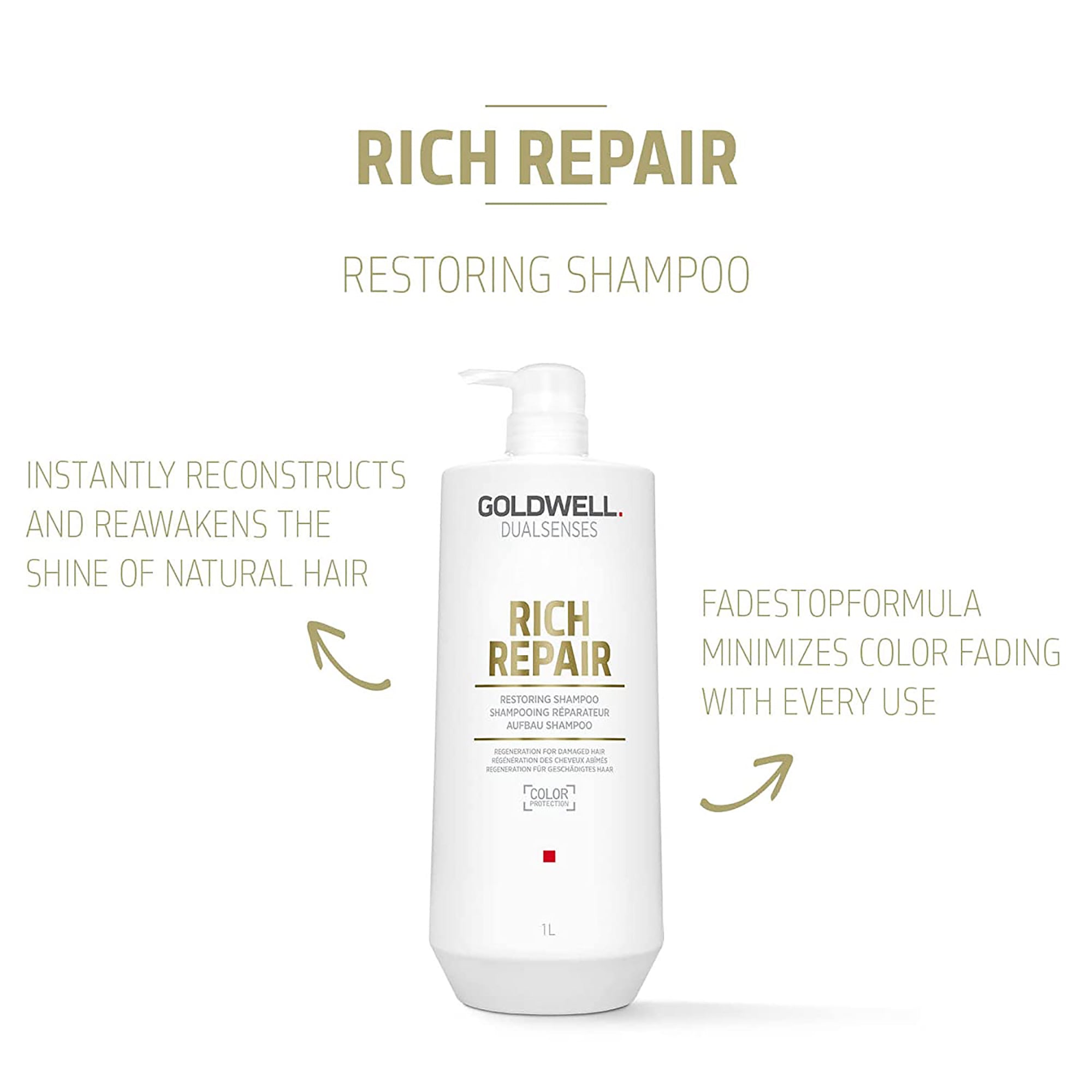 Goldwell Rich Repair Restoring Shampoo & Conditioner Duo - Liter ($85 Value) / 33.8OZ