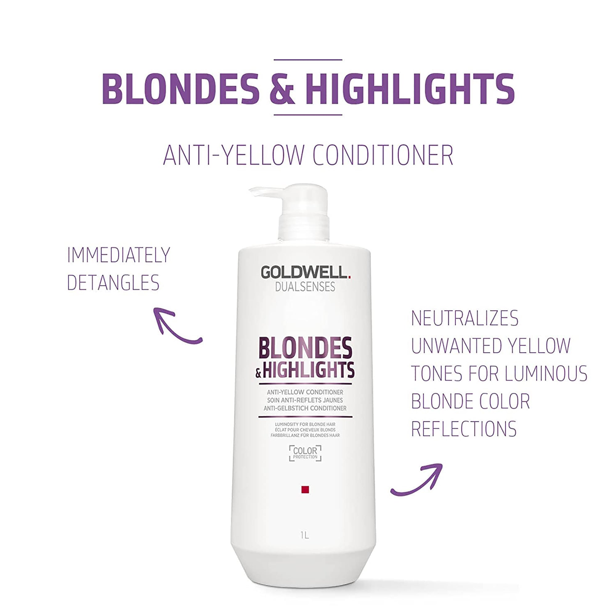 Goldwell Blonde & Highlights Shampoo and Conditioner Duo - Liter ($85 Value) / 33.8OZ