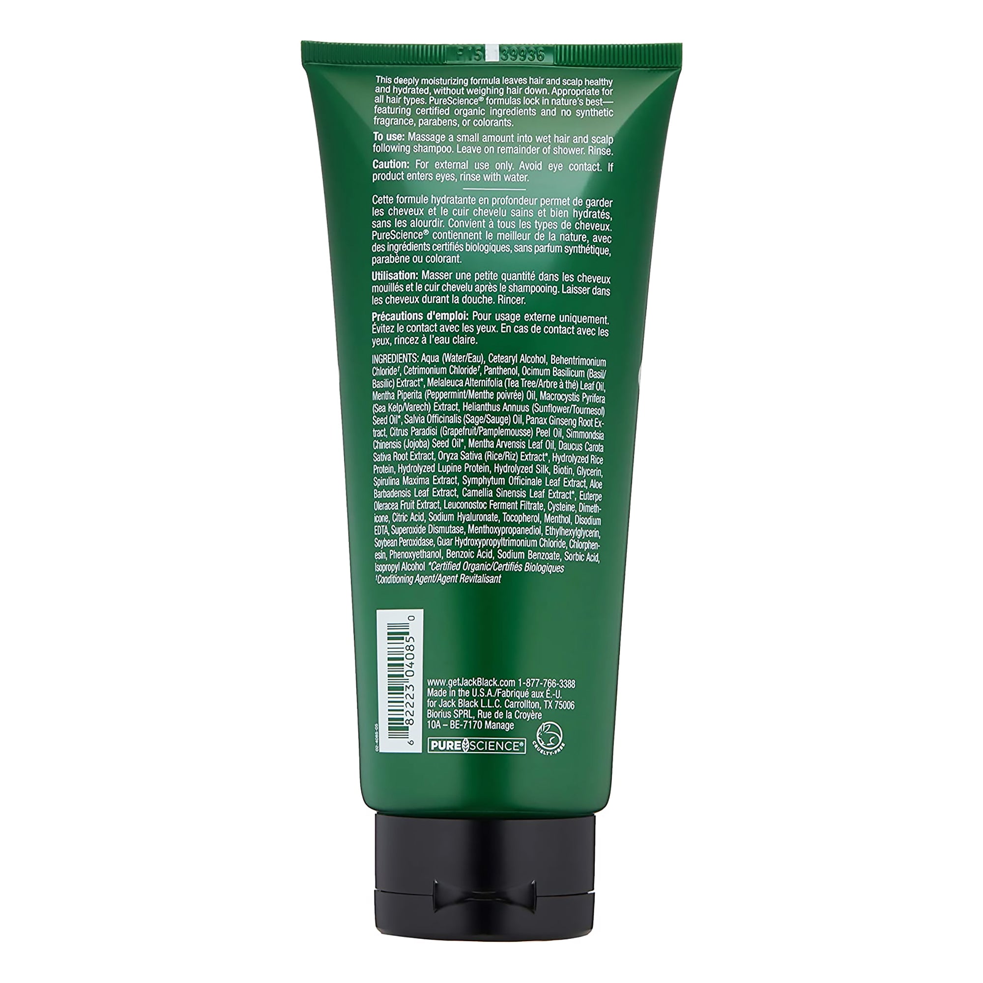Jack Black Nourishing Hair And Scalp Conditioner with Tea Tree Oil & Basil Leaf / 10OZ