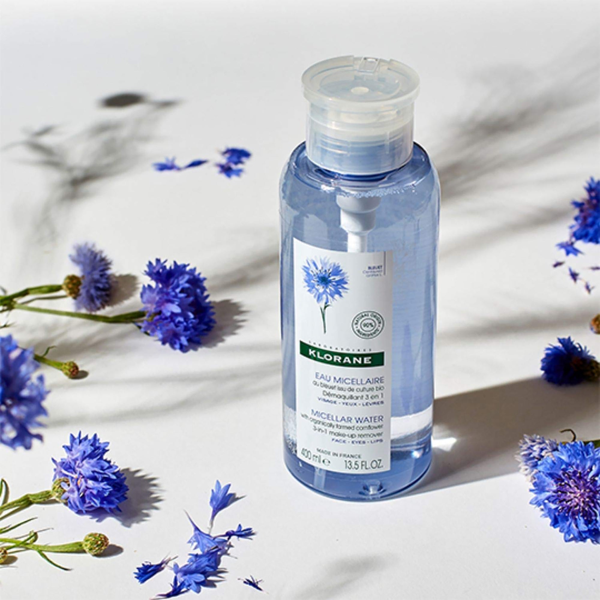 Klorane Micellar Water Make-Up Remover with Soothing Cornflower / 13.OZ