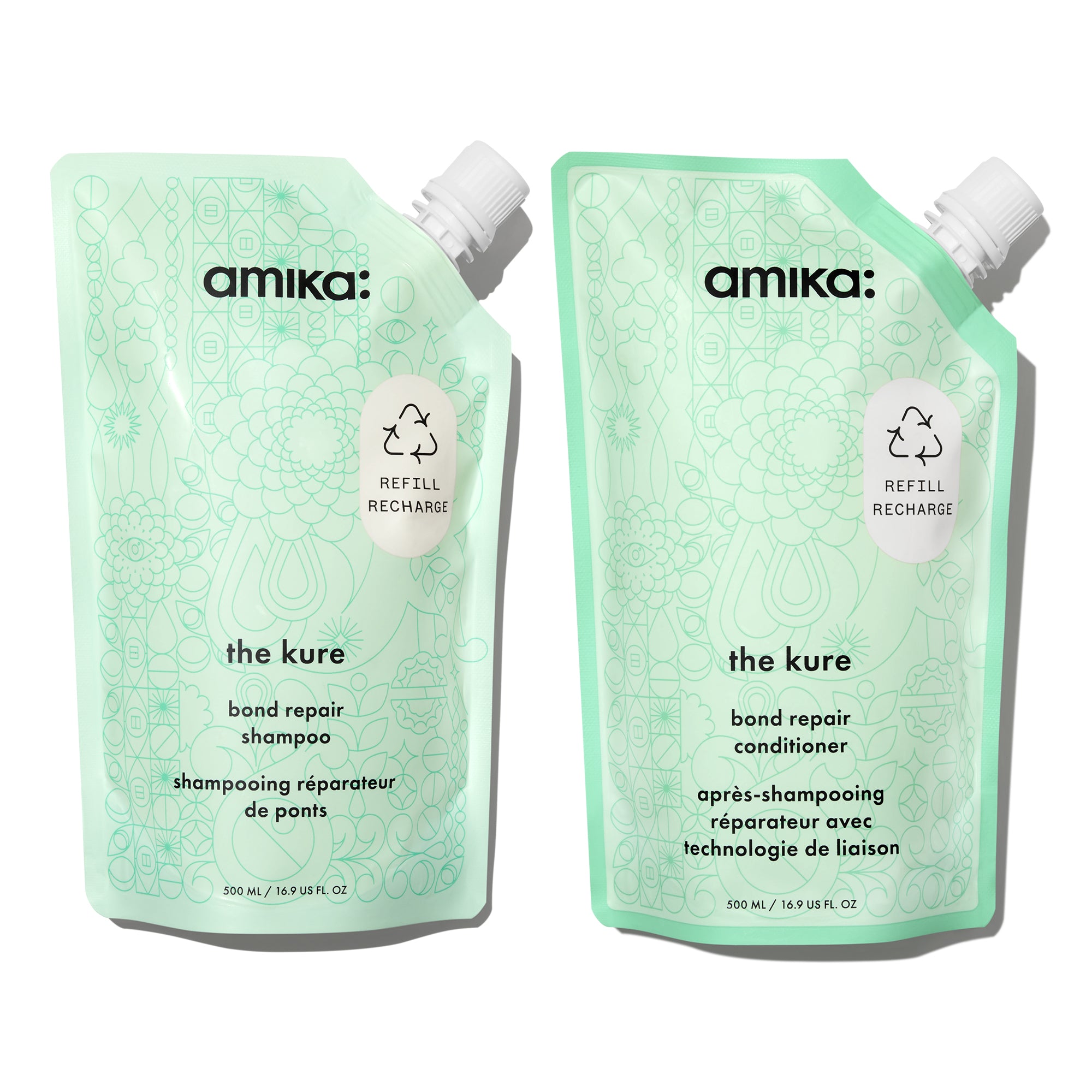 Amika The Kure Repair Shampoo and Conditioner 16oz Refill Duo ($88 Value) / 16OZ