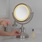 Zadro 11" Round Lighted Dual-Sided Mirror 8X/1X
