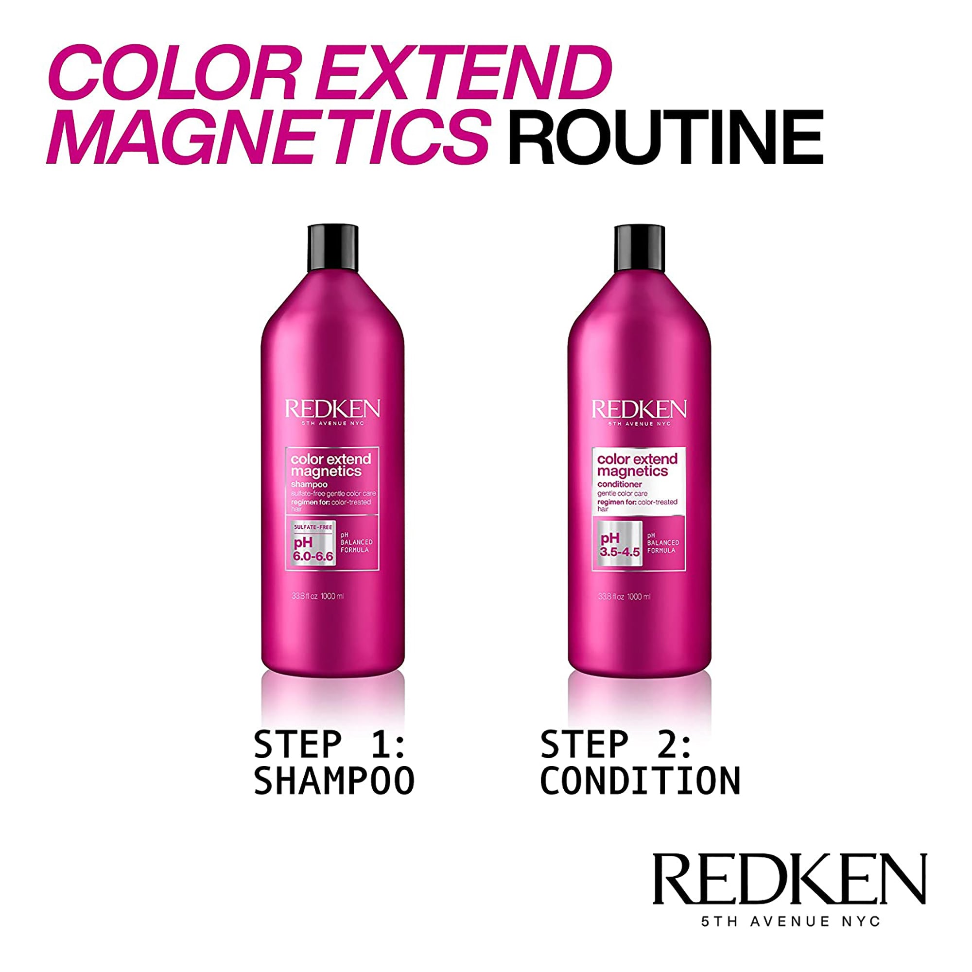Redken Color Extend Magnetics Shampoo and Conditioner Liter ($104 Value) / 33OZ