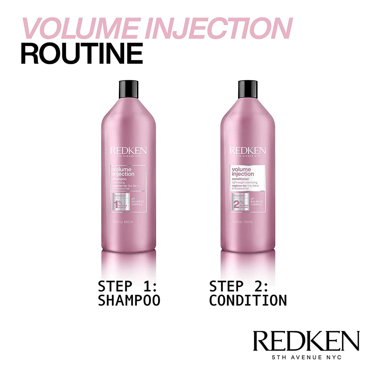Redken Volume Injection Shampoo and Conditioner Liter Duo ($104 Value) / LITER, image 27293155590294