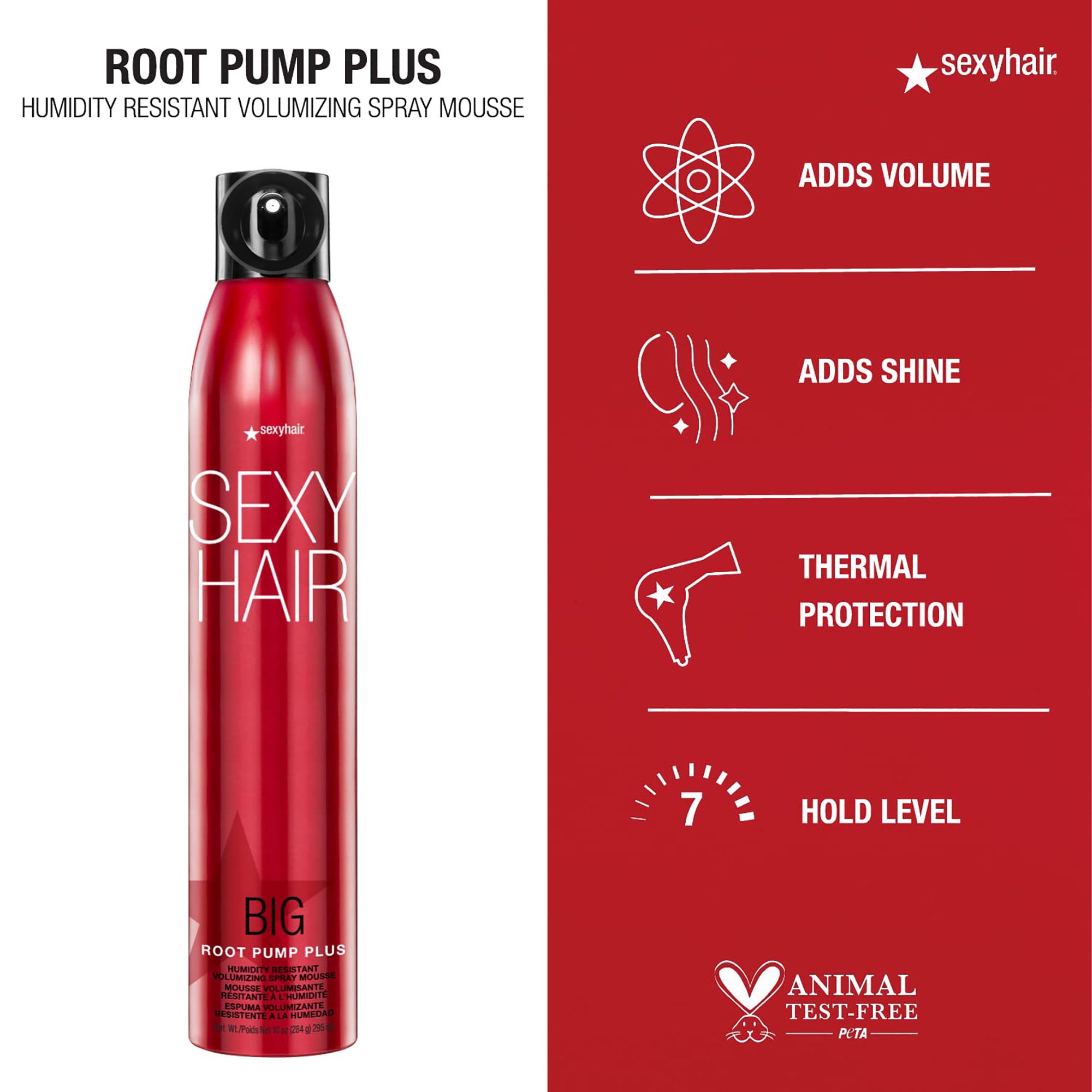 Sexy Hair Big SexyHair Root Pump Plus Humidity Resistant Volumizing Spray Mousse / 10.6