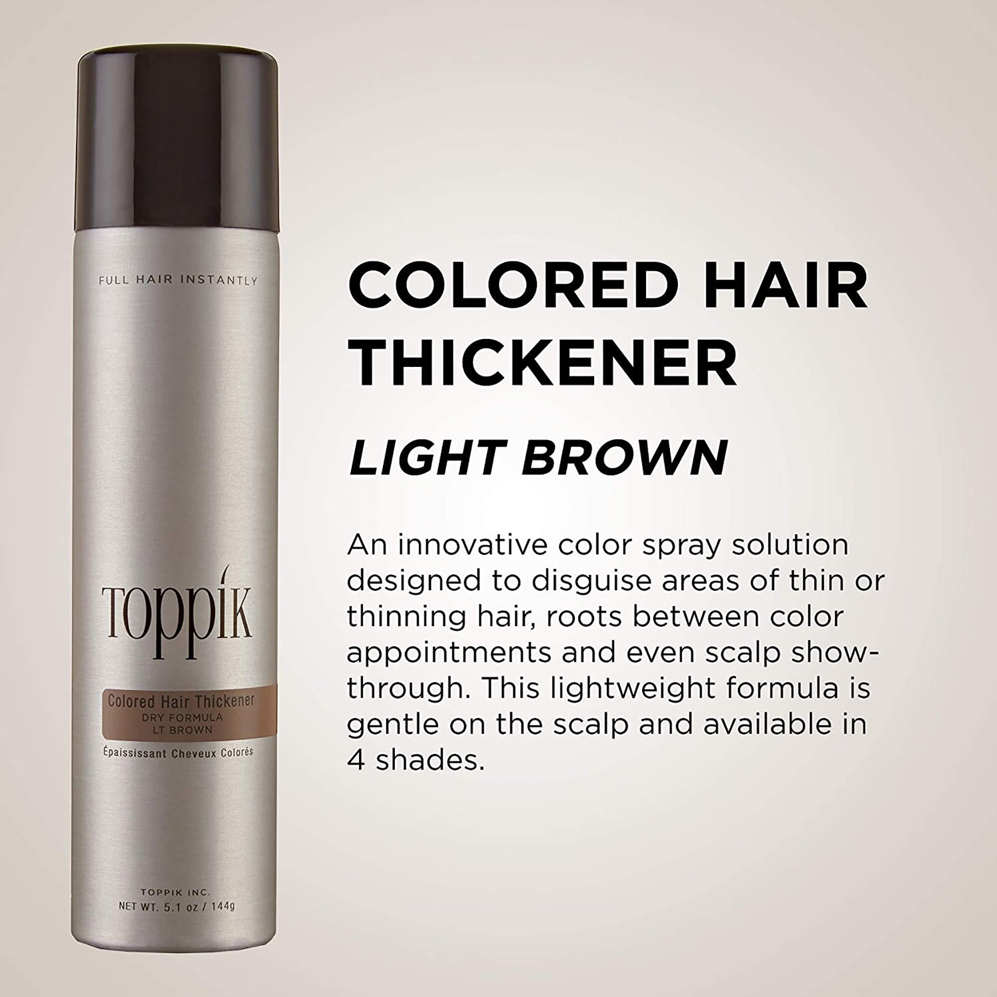 Toppik Colored Hair Thickener Spray - Light Brown 5oz / LIGHT BROWN