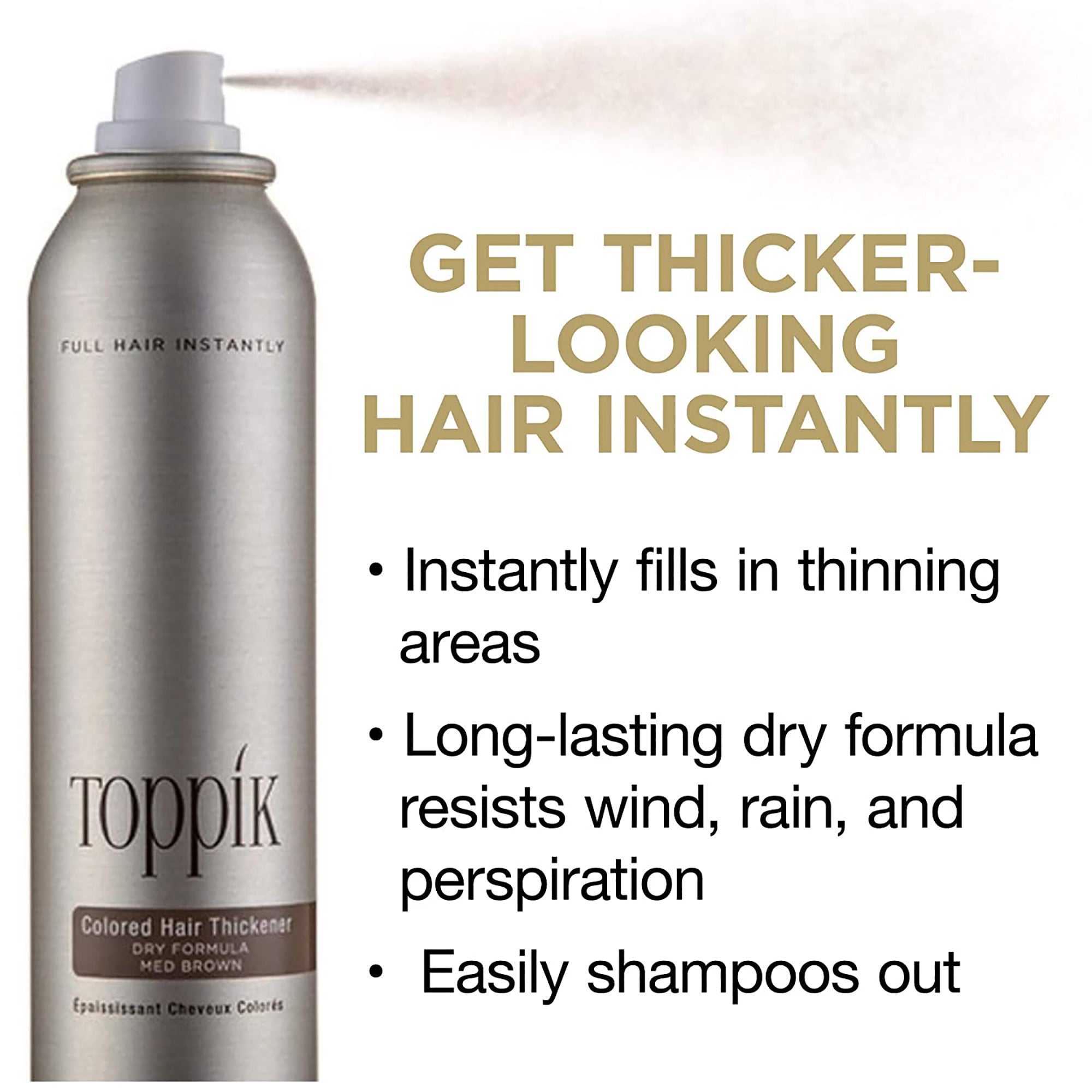 Toppik Colored Hair Thickener Spray - Medium Brown 5oz