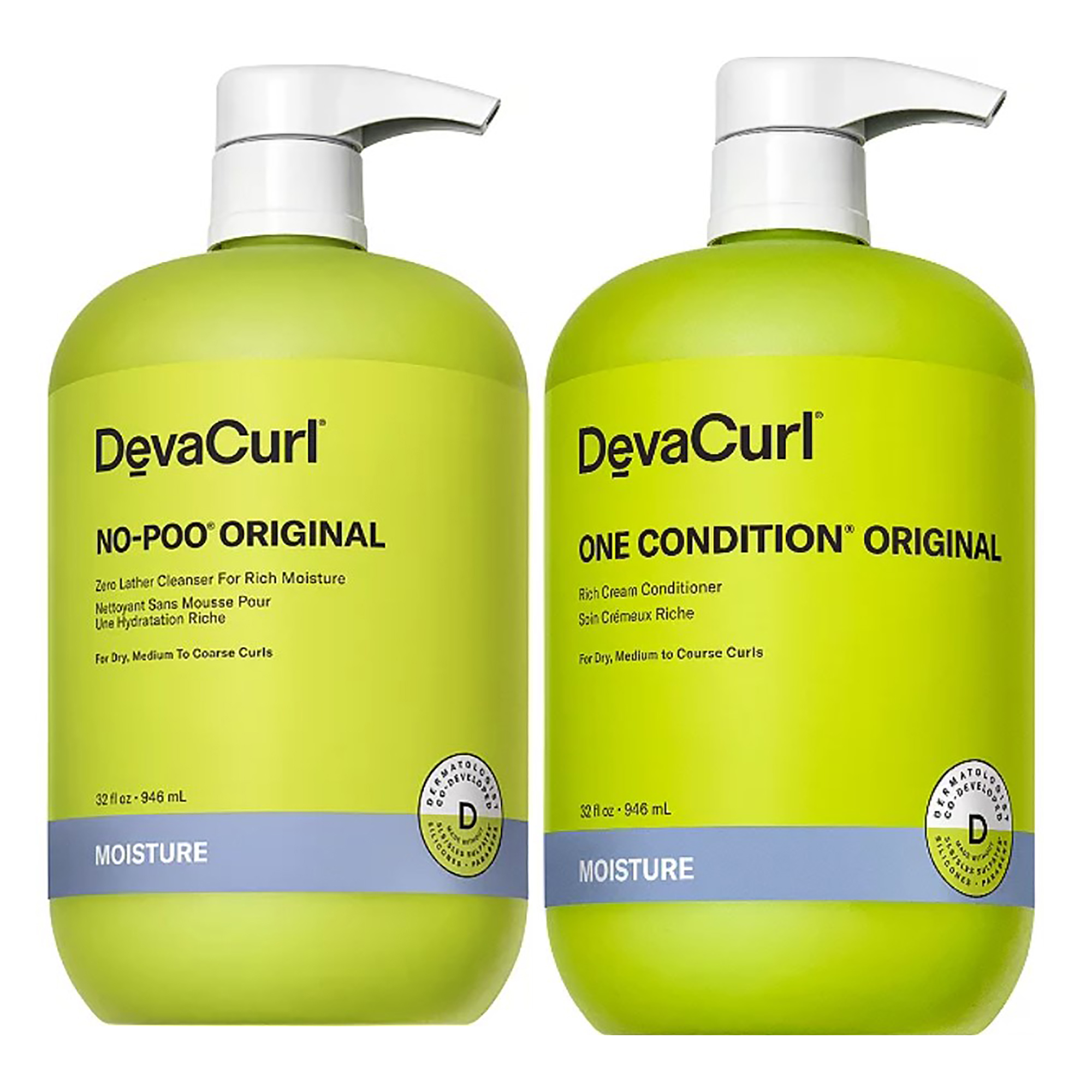 Devacurl No-Poo Original and One Condition Original Liter Duo ($92 Value) / LITER