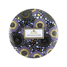 Voluspa Japonica 3 Wick Candle in Decorative Tin / Apple Blue Clover