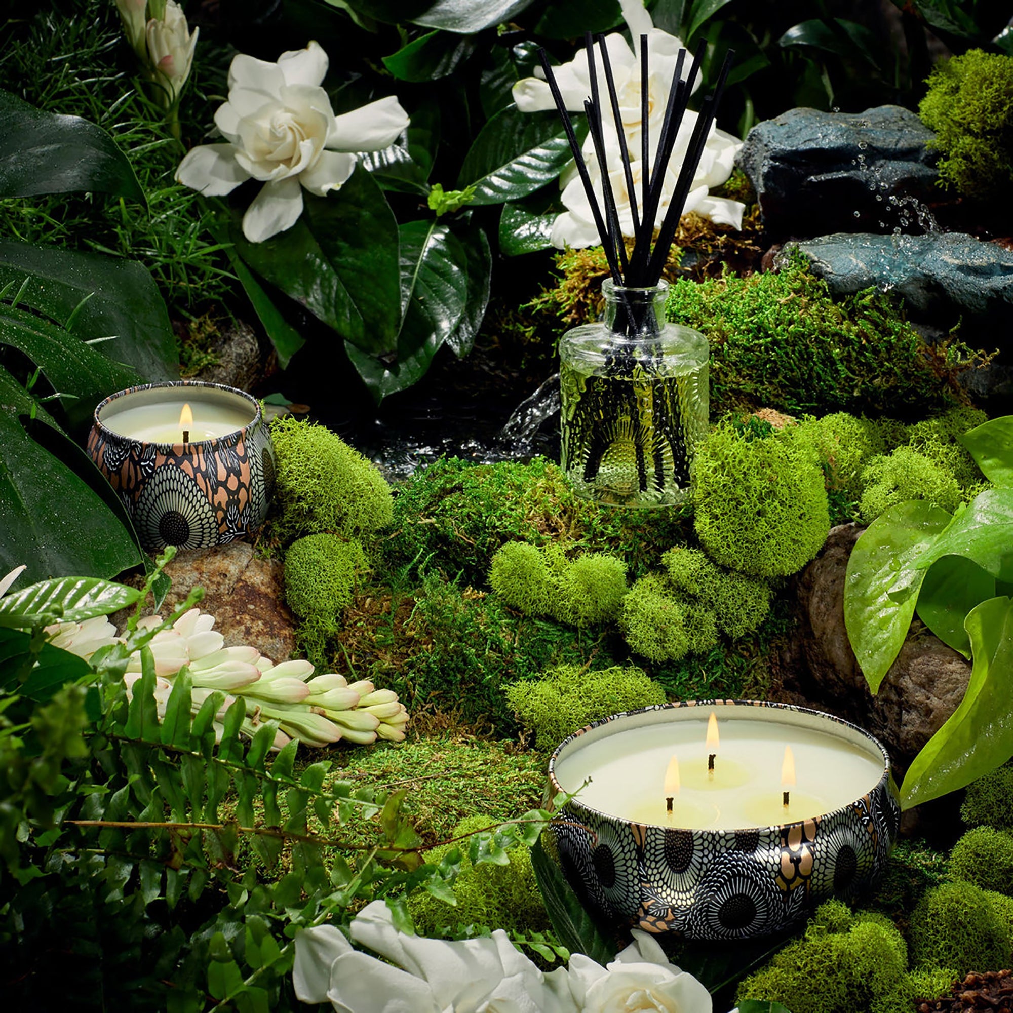 Voluspa Japonica 3 Wick Candle in Decorative Tin / Yashioka Gardenia