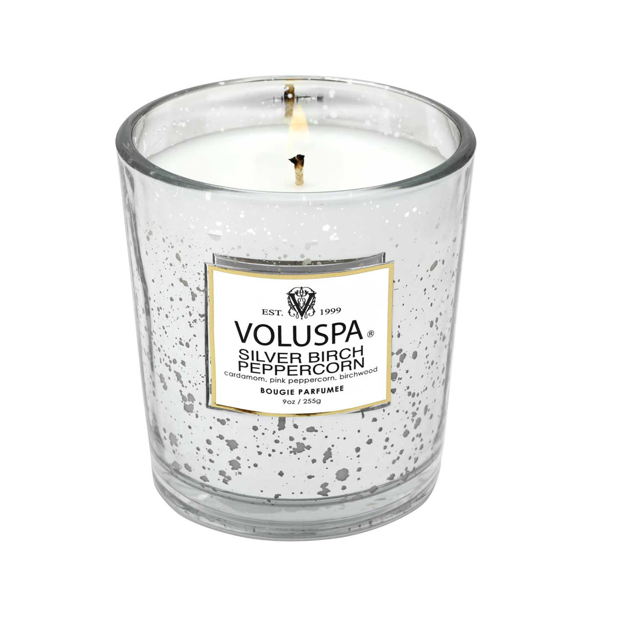 Voluspa Vermeil Classic Candle / Silver Birch Peppercorn, image 27083238703254