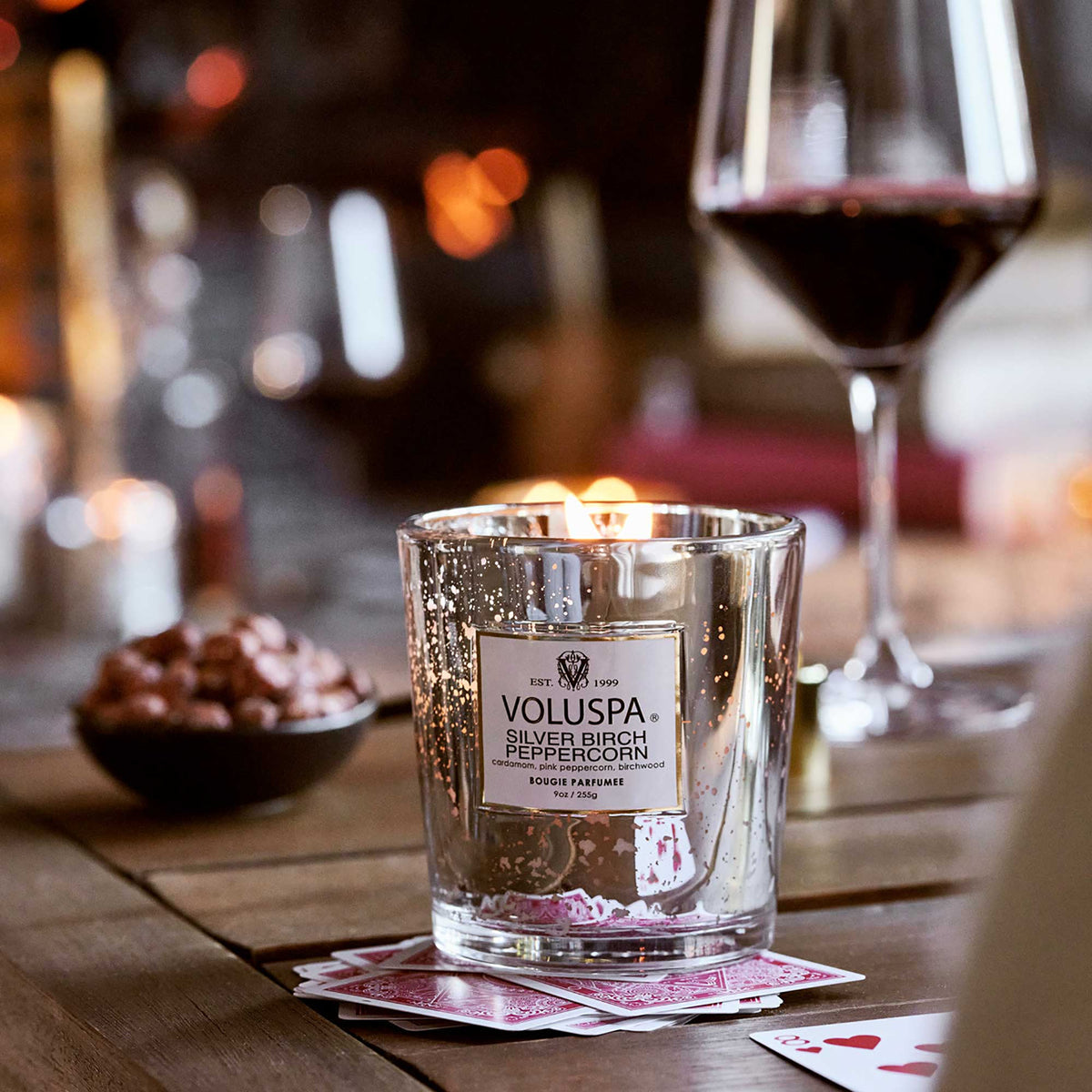 Voluspa Vermeil Classic Candle / Silver Birch Peppercorn, image 27083238670486
