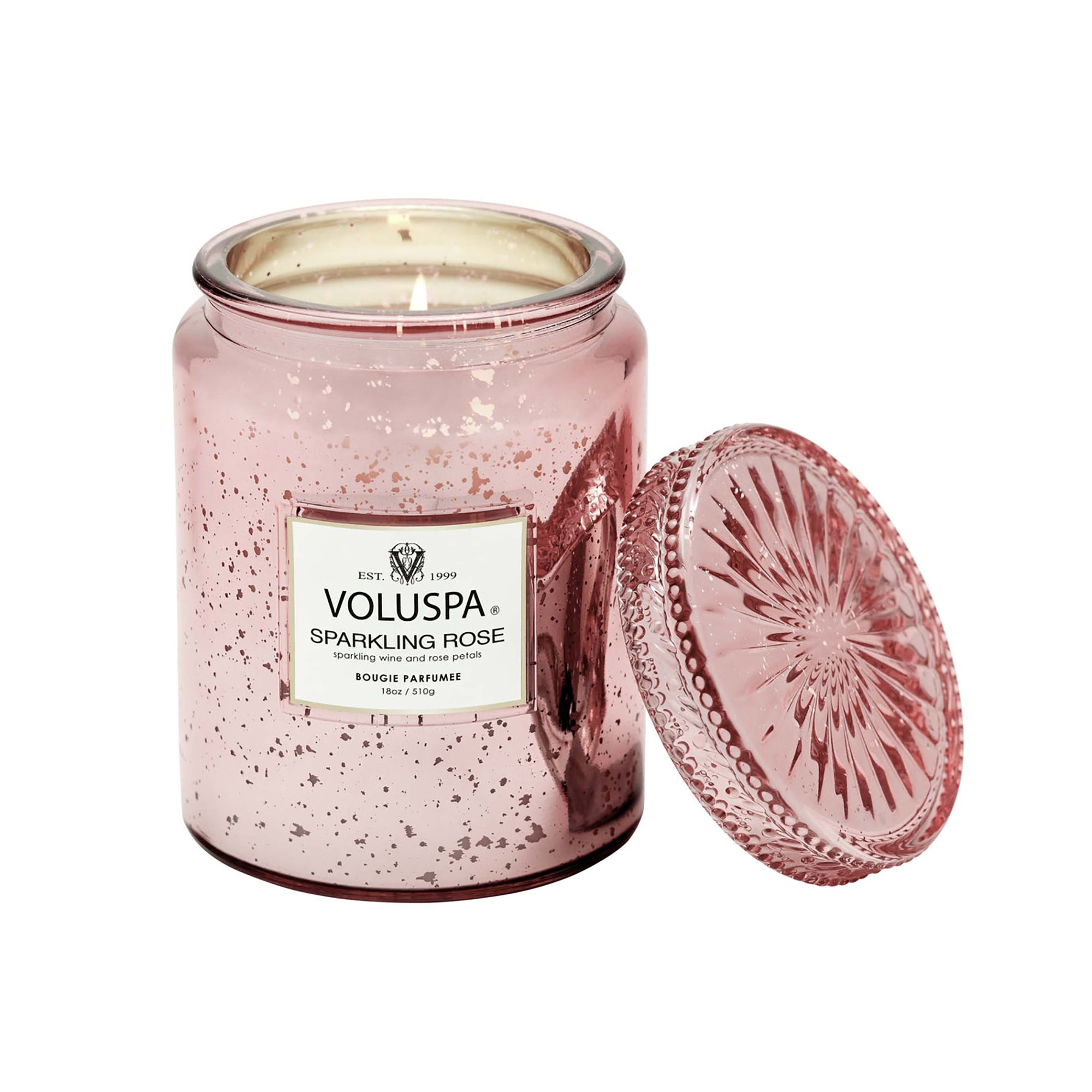 Voluspa Vermeil Large Jar Candle 18oz / SPARKLING ROSE