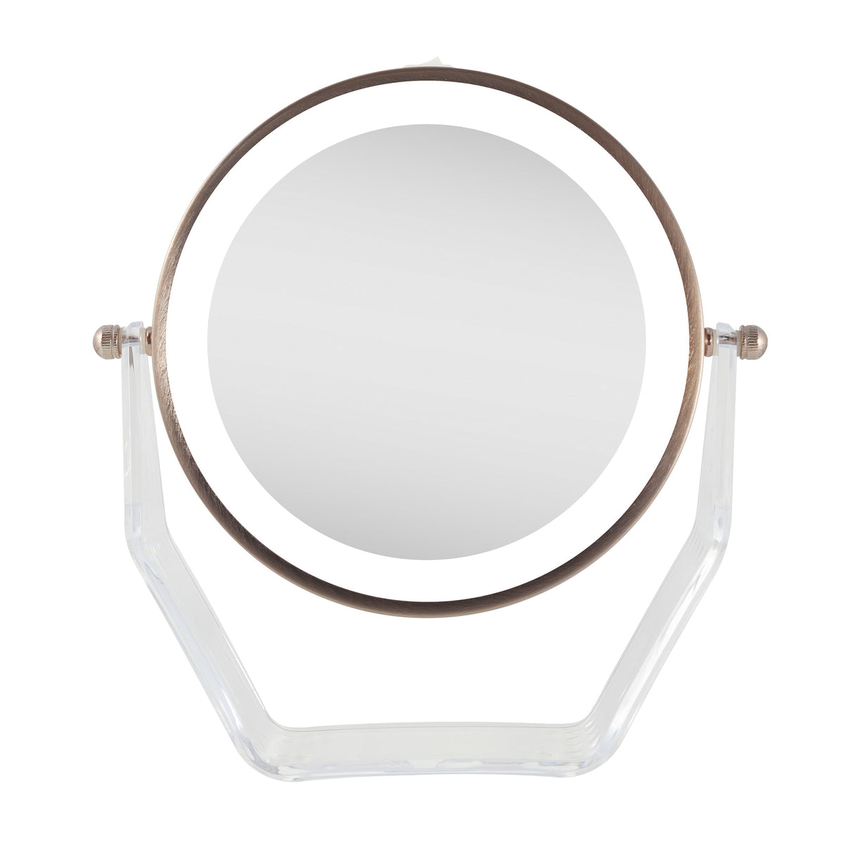 Zadro 7.75" Round LED Acrylic Swivel Mirror 8X/1X / ROSE GOLD