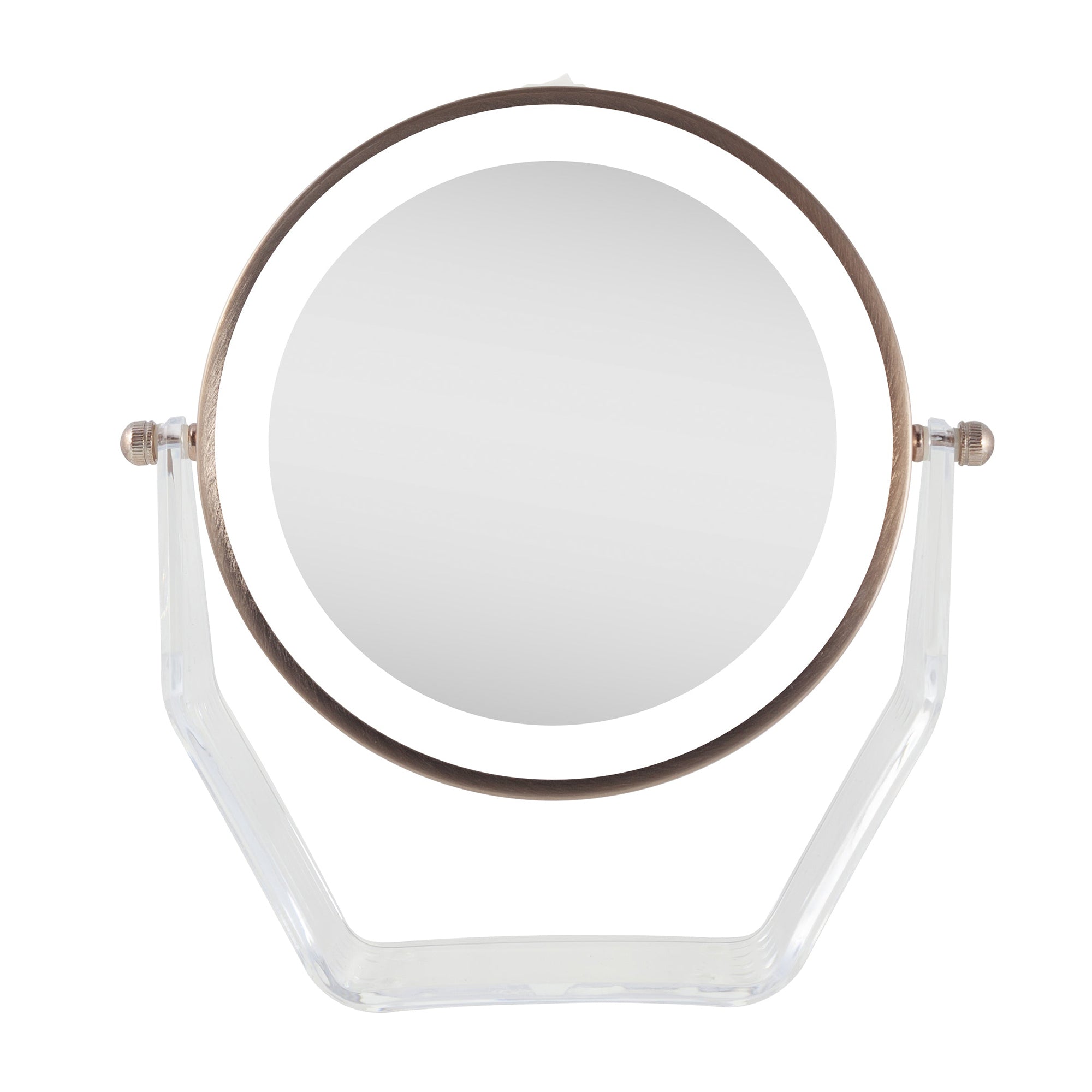 Zadro 7.75" Round LED Acrylic Swivel Mirror 8X/1X / ROSE GOLD