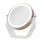 Zadro 7.75" Round LED Acrylic Swivel Mirror 8X/1X / ROSE GOLD