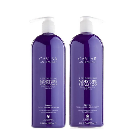 Alterna Caviar Anti-Aging Replenishing Moisture Shampoo & Conditioner Liter Bundle ($162 Value) / 33OZ