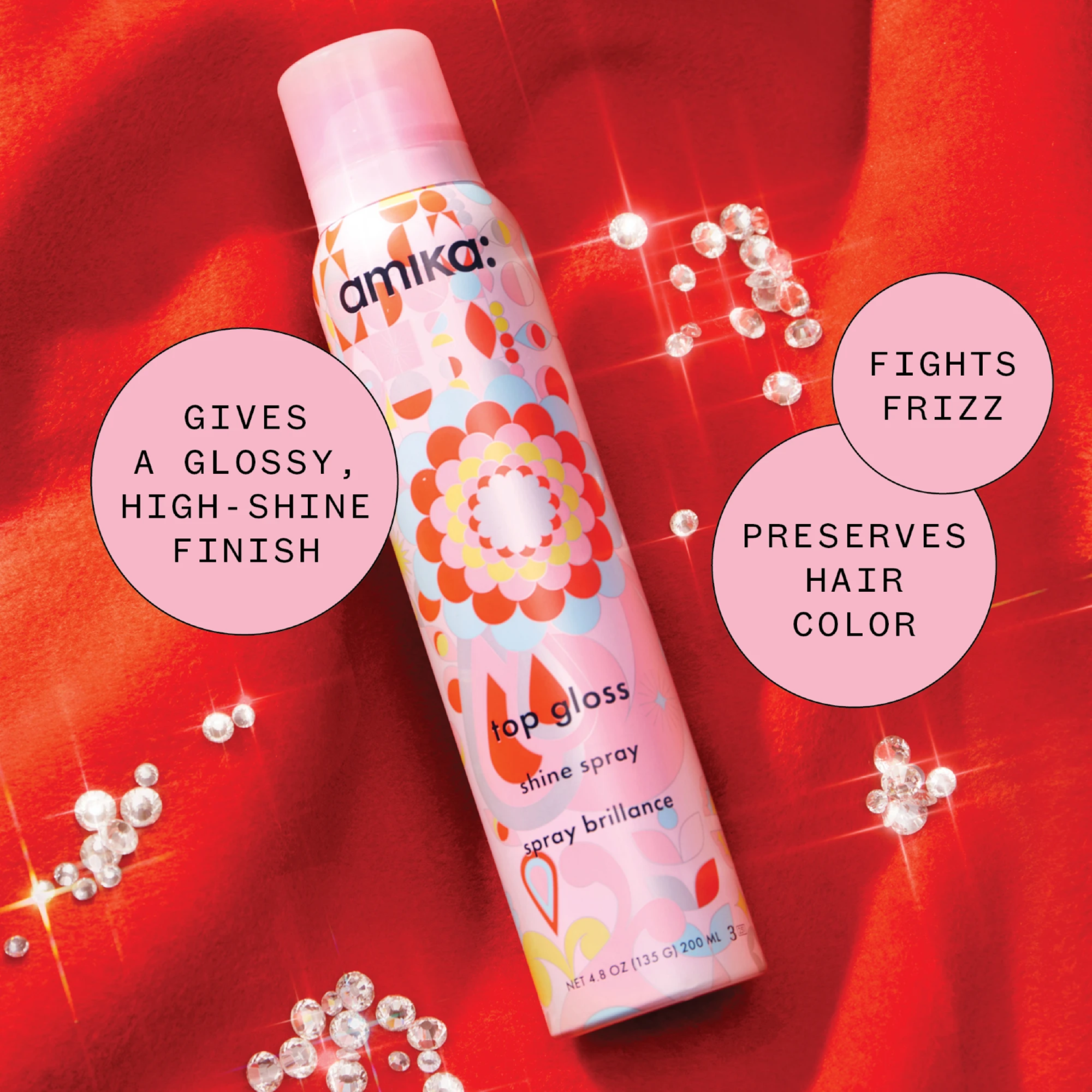 Amika Top Gloss Shine Spray / 4OZ