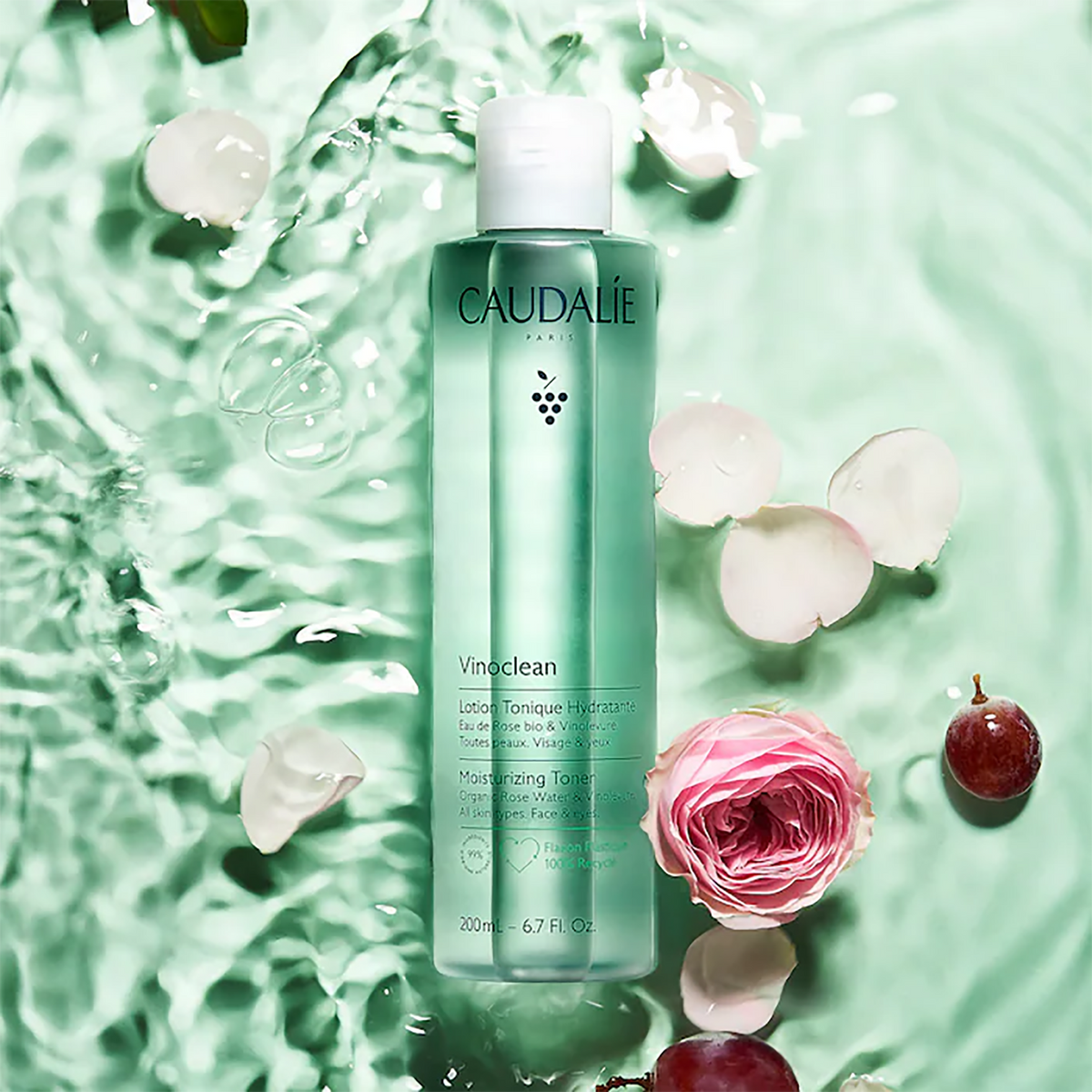Caudalie Vinoclean Moisturizing Toner with Rose Water / 6.7 oz, image 26791047004310