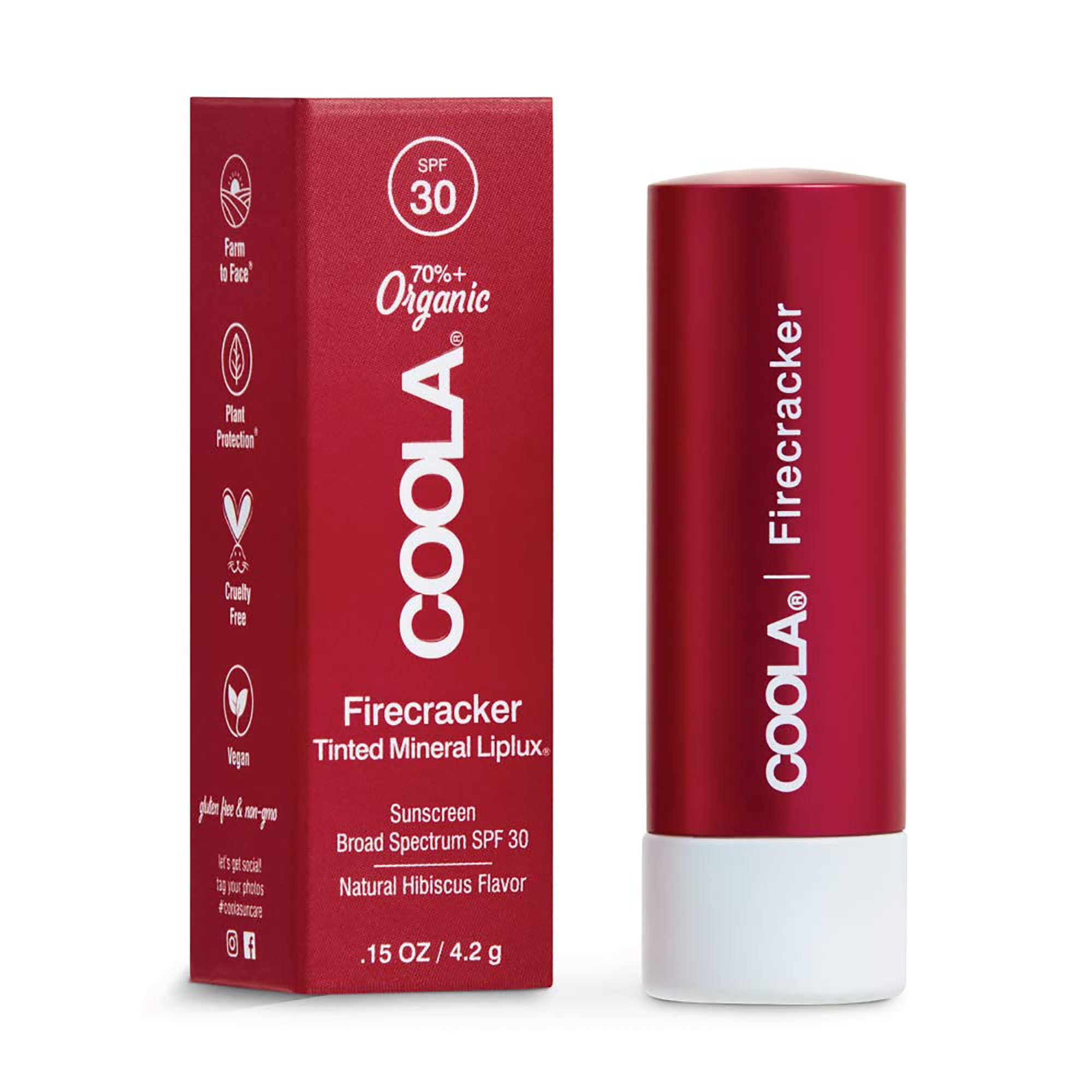 COOLA Suncare Mineral Liplux Organic Tinted Lip Balm Sunscreen SPF 30 - Firecracker / FIRECRACKER