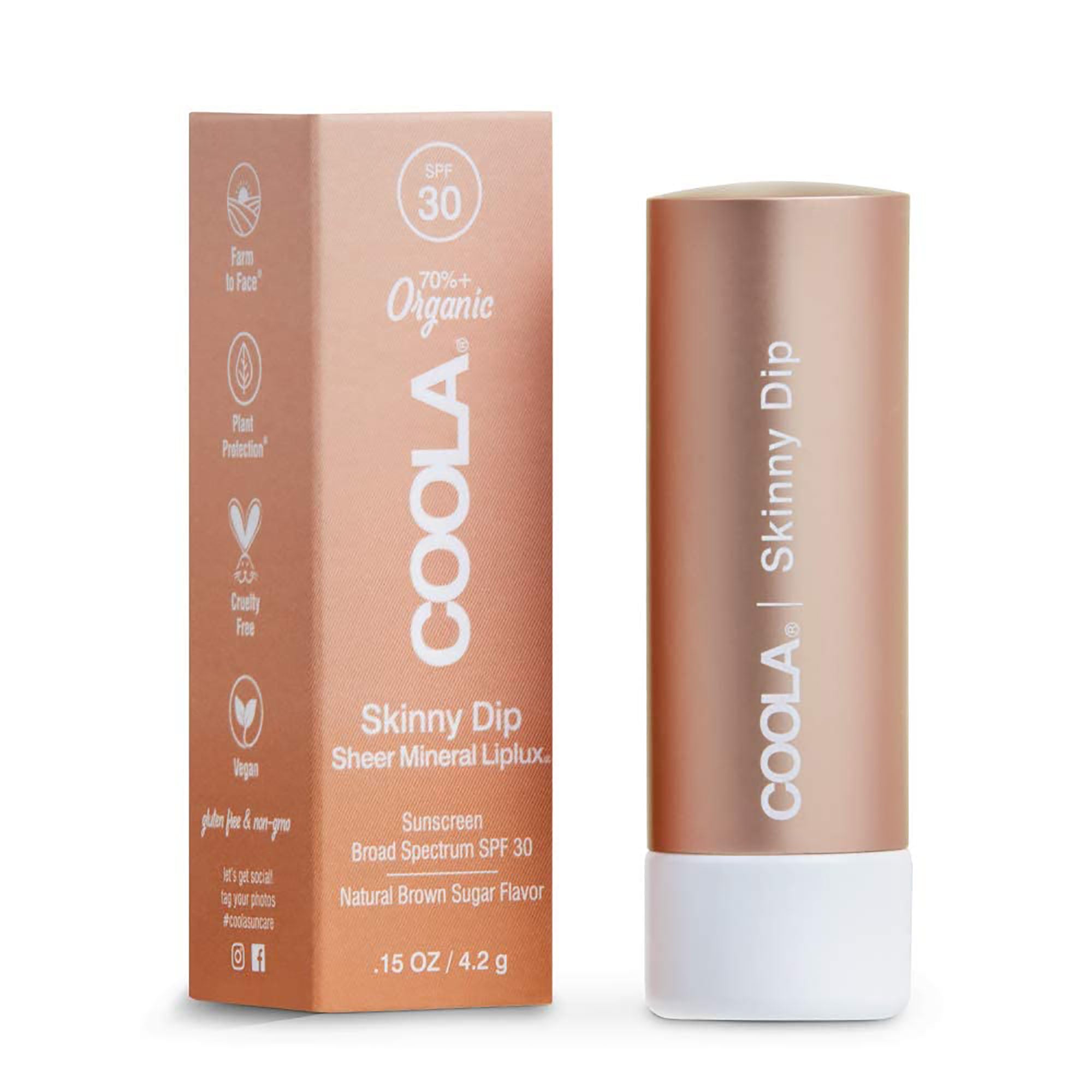 COOLA Suncare Mineral Liplux Organic Tinted Lip Balm Sunscreen SPF 30 - Skinny Dip / Skinny Dip
