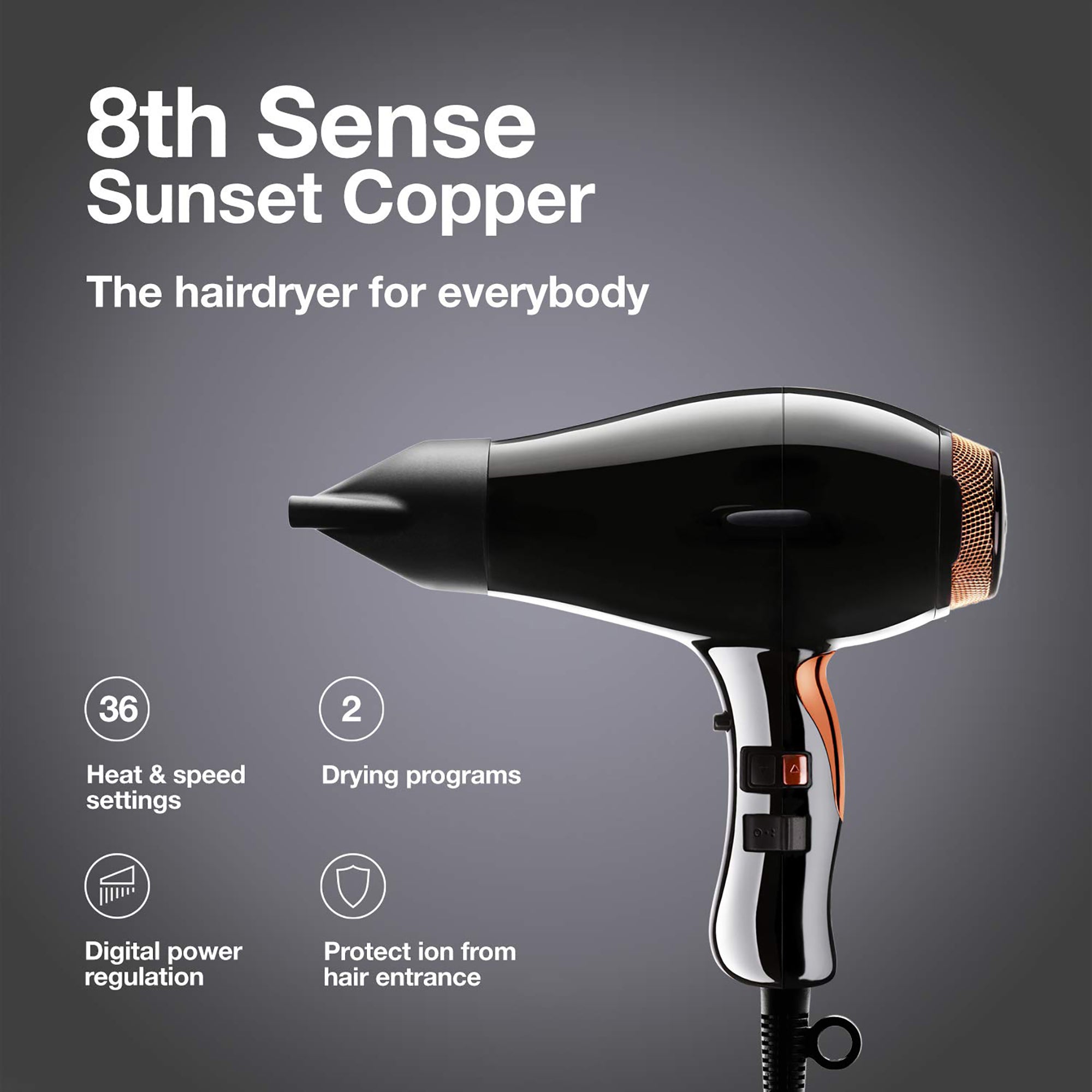 Elchim Limited Edition 8th Sense Dryer -Sunset Copper + Beauty Bag Set