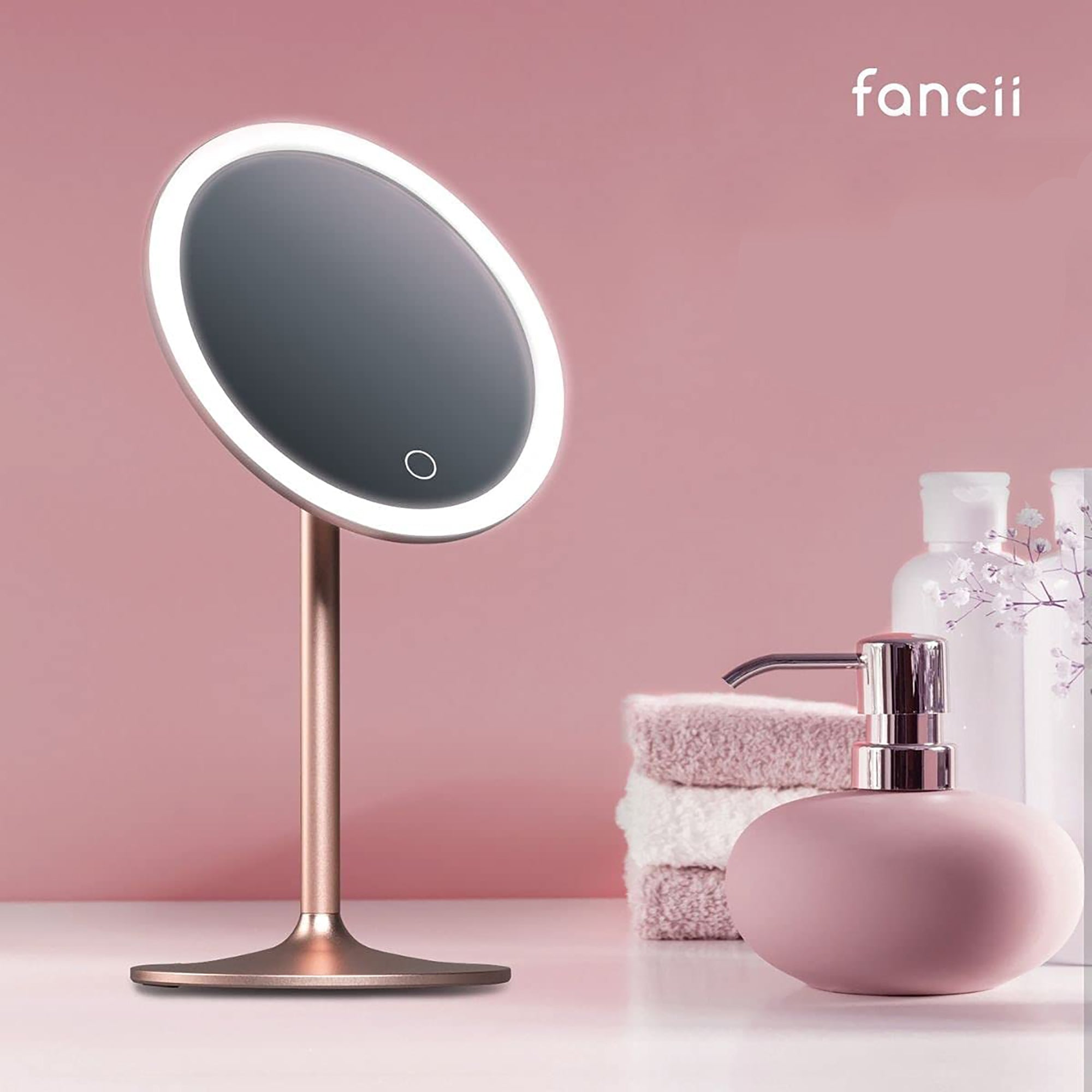 Fancii Nala Magnetic Makeup Mirror with 3 Light Settings / ROSE GOLD