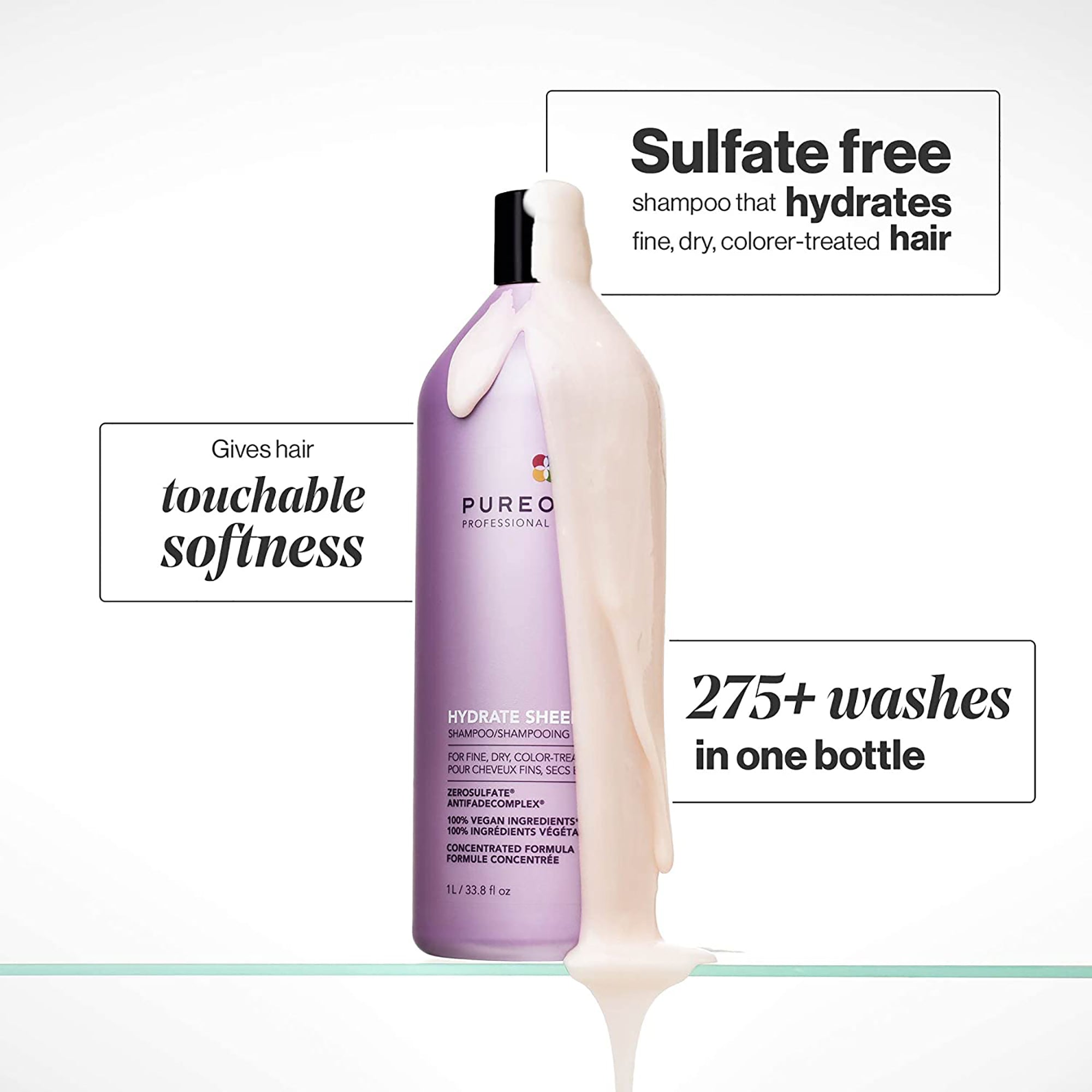 Pureology Hydrate Sheer Shampoo / 32 OZ