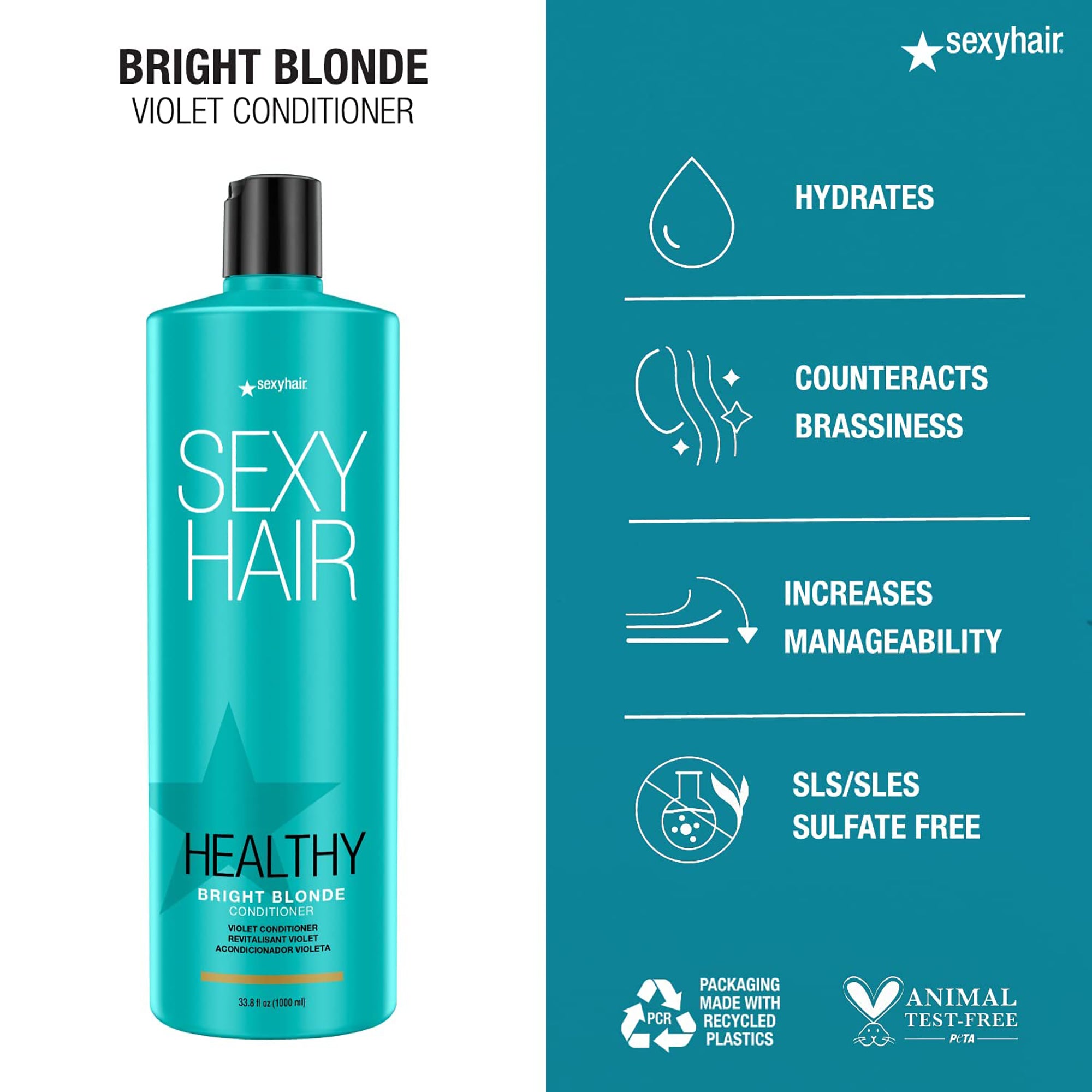 Sexy Hair Healthy SexyHair Bright Blonde Conditioner and Shampoo Duo ($86 Value) / 33.OZ