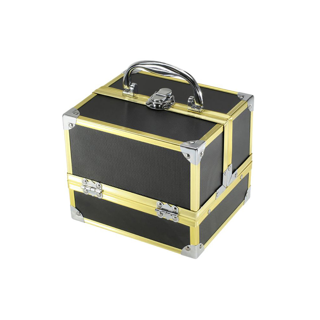 TZCASE Fold Open Beauty Carry Case Style AB-14 in Gold, Rose Gold, or Black / GBD thumbnail 1
