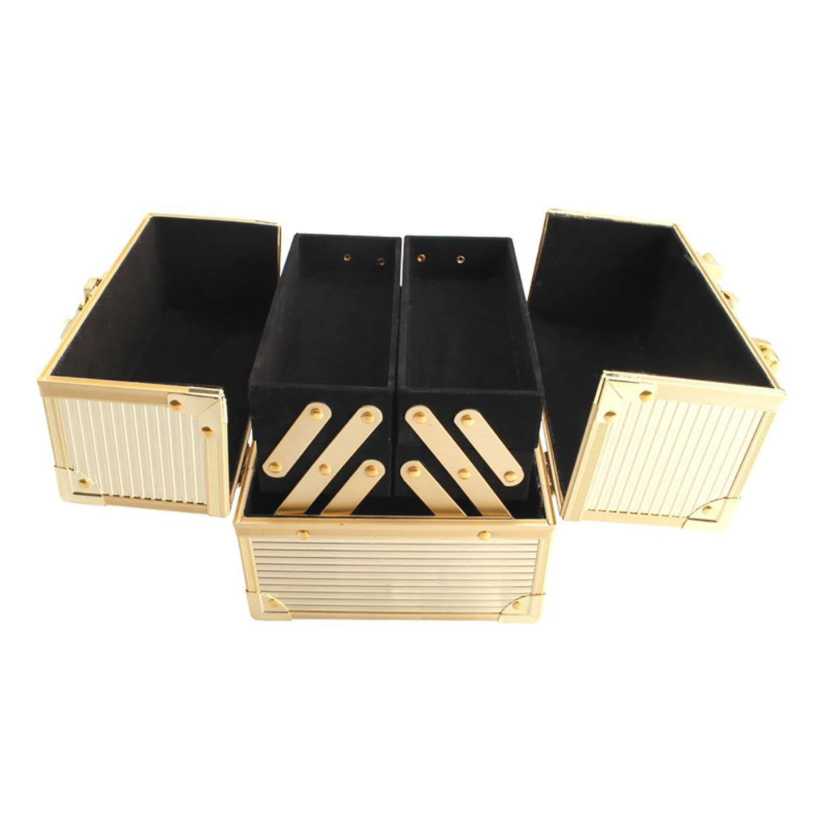 TZCASE Fold Open Beauty Carry Case Style AB-14 in Gold, Rose Gold, or Black / GGS, image 26038736158870