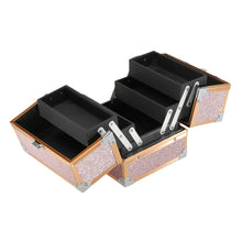 TZCASE Fold Open Beauty Carry Case Style AB-14 in Gold, Rose Gold, or Black / ROG