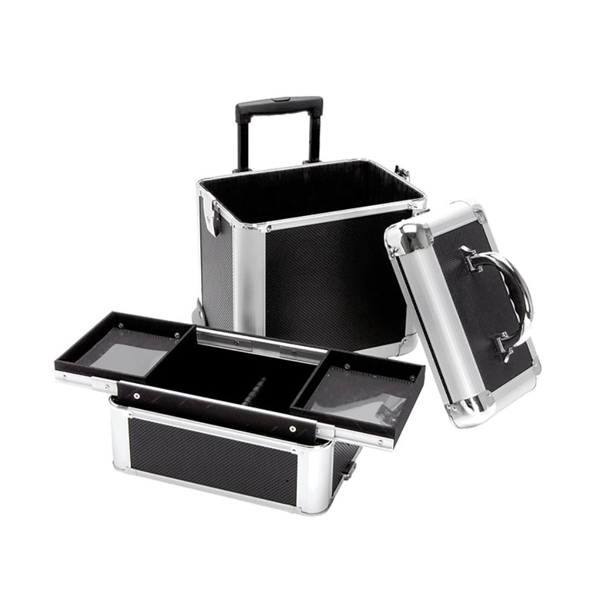 TZ Case Wheeled Two Section Beauty Case Black  AB-311T, image 26024812970134