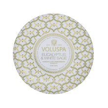 Voluspa Maison Blanc Metallo 3 Wick Candle / EUCALYPTUS & WHITE SAGE