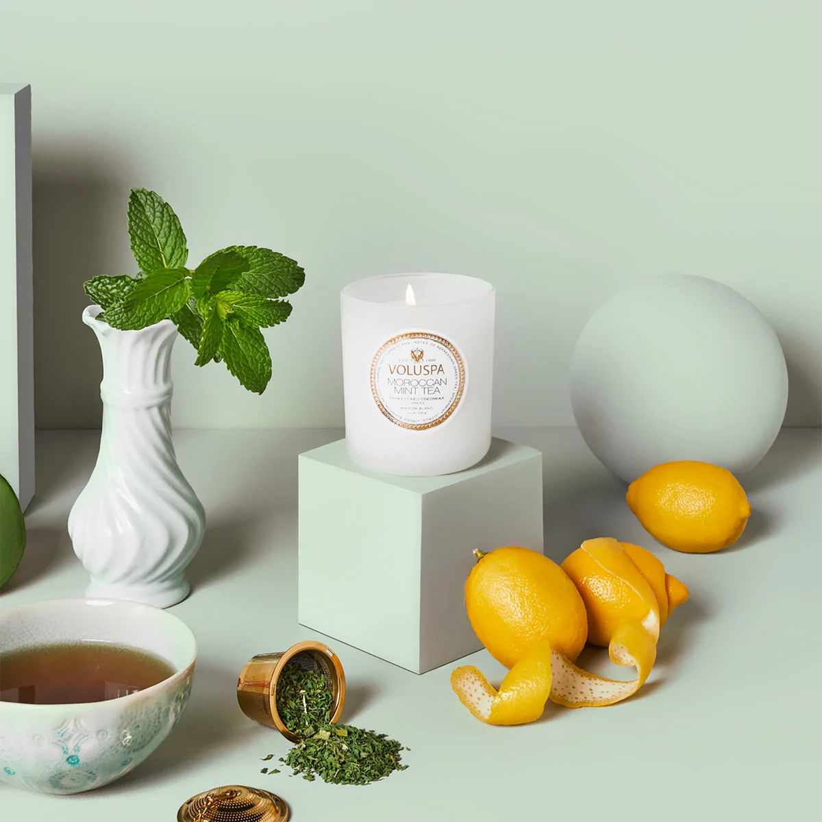  Voluspa Maison Blanc Classic Maison Candle / MOROCCAN MINT, image 26453035253910