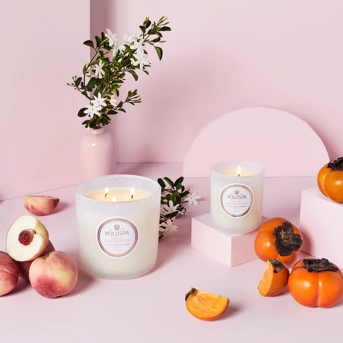  Voluspa Maison Blanc Classic Maison Candle / Saijo Persimmon, image 26453035647126