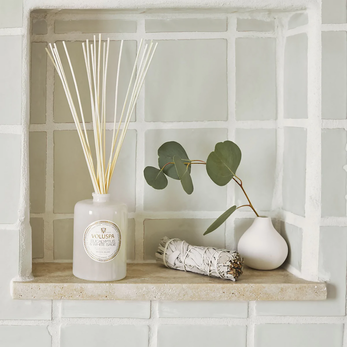 Voluspa Maison Blanc Fragrant Oil Diffuser / EUCALYPTUS & WHITE SAGE, image 26453117993110
