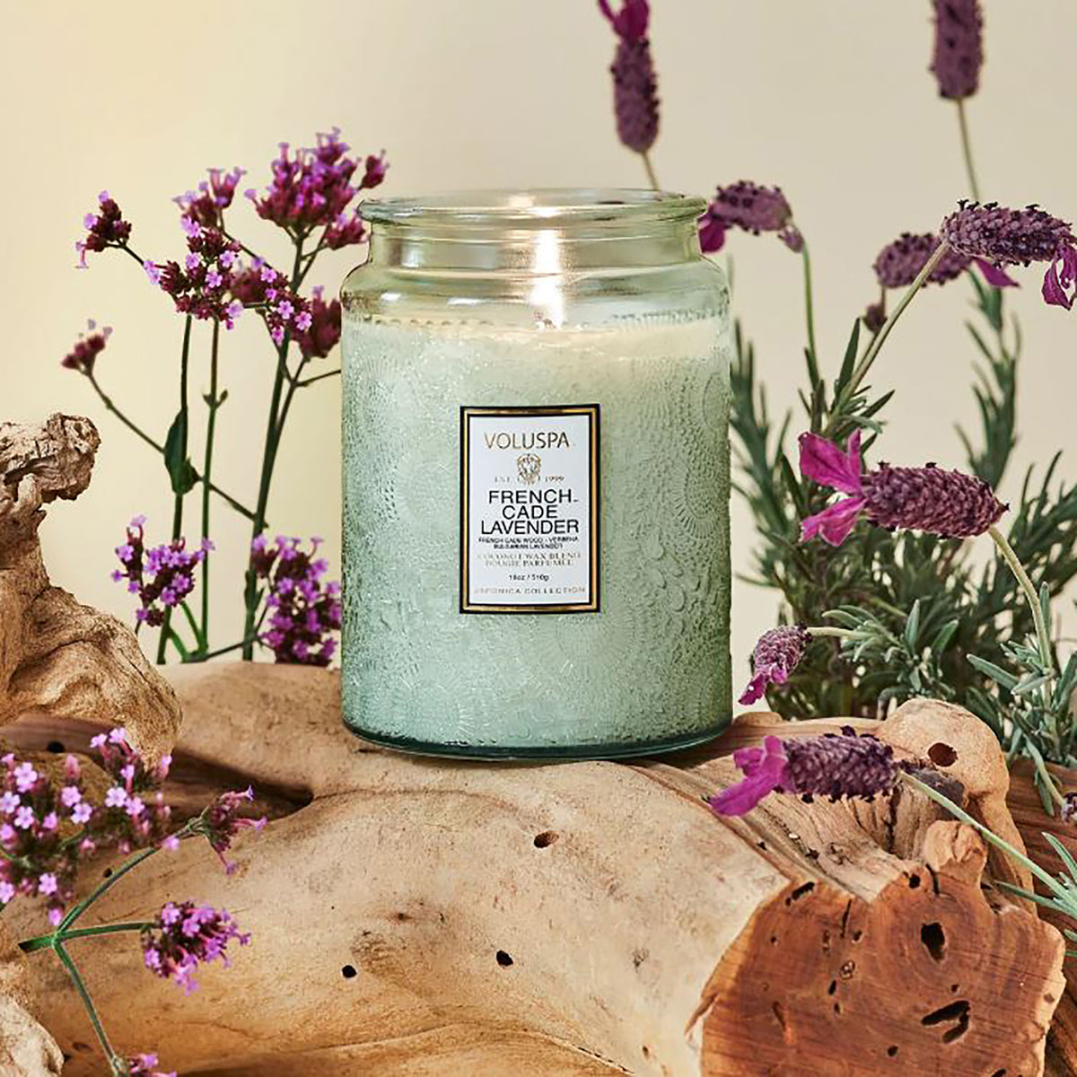 Voluspa Japonica Large Jar Candle 18oz / French Cade Lavender, image 26016575881366